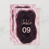 Bourgogne & Roos Gouden Geode Trouwtafel Nummers Kaart (Voorkant / Achterkant)