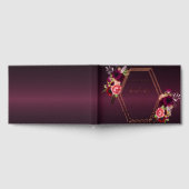Bourgogne roos gouden geometrische bloemen Afstude Gastenboek (Volledig)