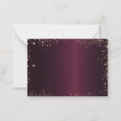 Bourgogne roos gouden glitter menu maaltijden RSVP (Achterkant)