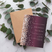 Bourgogne roos gouden premium verjaardag magnetische uitnodiging