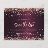 Bourgogne roos gouden verjaardagsbudget save the d flyer (Voorkant)