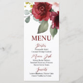 Bourgogne Roos Menu Kaart (Voorkant)