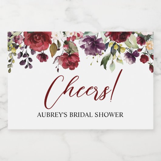 Bourgogne Roos Mini Champagne flessetiket Sparkling Wijnetiket (Enkel label)