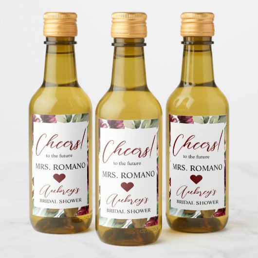 Bourgogne Roos Mini Wijnflesje Etiket (Flessen)