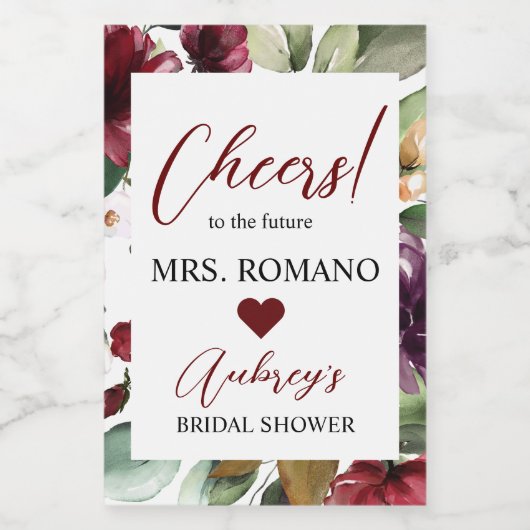 Bourgogne Roos Mini Wijnflesje Etiket (Enkel label)