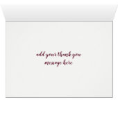 Bourgogne Roos Peach Peony Bruiloft Dank u kaart (Binnen Horizontaal (Onder))