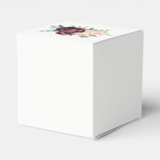 Bourgogne Roos Perzik Pioen Bloemenbruiloft Bedankdoosjes (Achterkant)