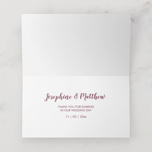 Bourgogne Roos perzik pioen boeket Plaatskaartje (Binnenkant ongevouwen)