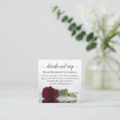 Bourgogne Roos Posh Wedding Details & RSVP QR Code Informatiekaartje (Staand voorkant)