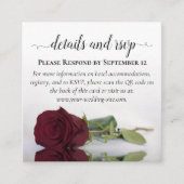 Bourgogne Roos Posh Wedding Details & RSVP QR Code Informatiekaartje (Voorkant)