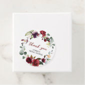 Bourgogne Roos Ronde Favor Tags Bedankjes Labels (In situ)