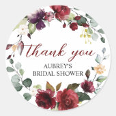 Bourgogne Roos Ronde Sticker (Voorkant)