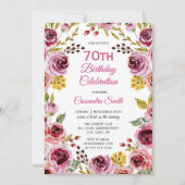 Bourgogne Roos Rustiek Bloemengroen Verjaardag Kaart (Voorkant)