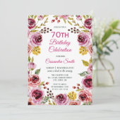 Bourgogne Roos Rustiek Bloemengroen Verjaardag Kaart (Staand voorkant)