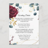 Bourgogne Roos Spring Summer Wedding Enclosure Kaa Informatiekaartje (Voorkant)