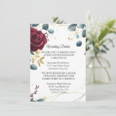 Bourgogne Roos Spring Summer Wedding Enclosure Kaa Informatiekaartje (Staand voorkant)