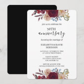 Bourgogne roos Zwart 50ste verjaardag bruiloft Kaart (Voorkant / Achterkant)