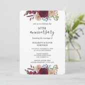 Bourgogne roos Zwart 50ste verjaardag bruiloft Kaart (Staand voorkant)