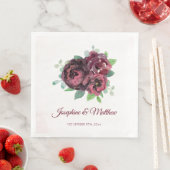 Bourgogne Rose Boeket Bruiloft Servet (Insitu)