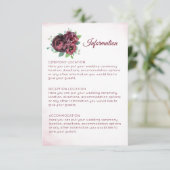Bourgogne Rose Boeket Trouwinformatie Kaarten (Staand voorkant)