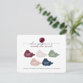 Bourgogne & Roze 2021 Wedding Color Palette Kaart (Staand voorkant)
