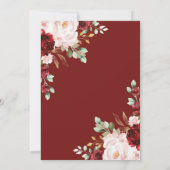 Bourgogne Roze Baby brouwt Douche Tea Party Kaart (Achterkant)