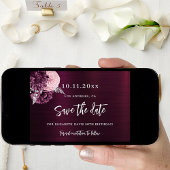 Bourgogne roze bloemen 50e verjaardag save the date