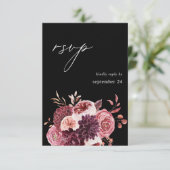 Bourgogne & Roze Bloemen 8B W Maaltijd RSVP - Zwar (Staand voorkant)