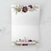 Bourgogne Roze Bloemen Goud Wit Pompoen Dank u Kaart (Binnen)