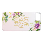 Bourgogne Roze Bloemen Liefde Dromen Hoop Case-Mate iPhone Case (Achterkant (Horizontaal))