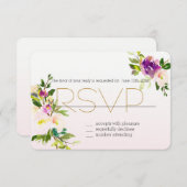 Bourgogne Roze Bloemen RSVP (Voorkant / Achterkant)