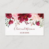 Bourgogne Roze Bloemen Website Informatiekaartje (Achterkant)