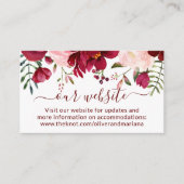 Bourgogne Roze Bloemen Website Informatiekaartje (Voorkant)