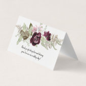 Bourgogne roze bloemig elegante loof Plaatskaarten Visitekaartje (Achterkant)