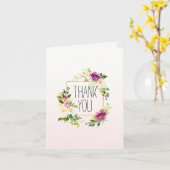 Bourgogne roze bloemig kaart (Gele Bloem)