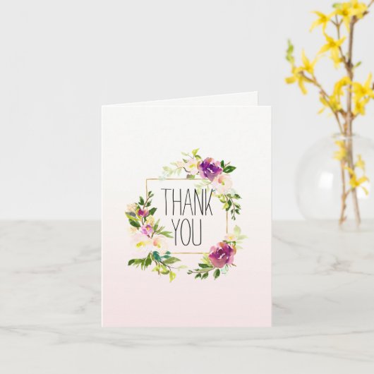 Bourgogne roze bloemig kaart (Gele Bloem)