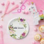 Bourgogne roze bloemig papieren bordje (Feest)