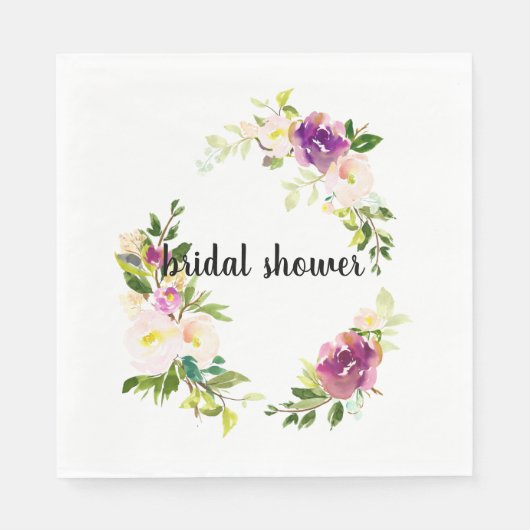 Bourgogne roze bloemig servet (Voorkant)