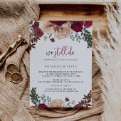 Bourgogne roze bloemig We doen nog steeds gelofte Kaart