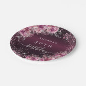 Bourgogne roze bloemnaam elegante verjaardag papieren bordje (Gekanteld)