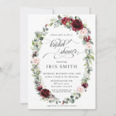 Bourgogne Roze Blush Bloemen Groen Vrijgezellenfee Kaart (Voorkant)