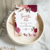 Bourgogne Roze Blush Bloemen Save the Date Briefkaart