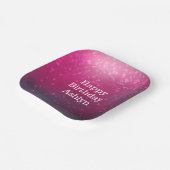 Bourgogne Roze Bokeh Harten Verjaardag Papieren Bordje (Gebogen)