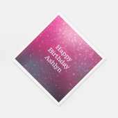 Bourgogne Roze Bokeh Harten Verjaardag Servet (Hoek)