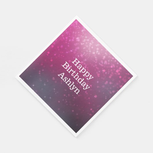 Bourgogne Roze Bokeh Harten Verjaardag Servet (Hoek)