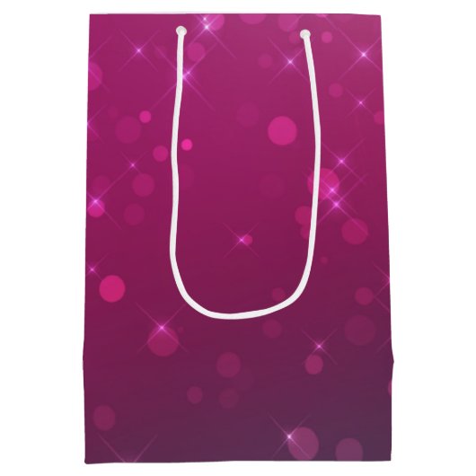 Bourgogne Roze Bokeh Verjaardag Medium Cadeauzakje (Achterkant)