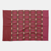 Bourgogne roze en groen theedoek (Horizontaal)