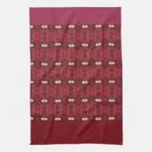 Bourgogne roze en groen theedoek (Verticaal)