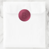 Bourgogne Roze Enkele Letter Wax Seal Look Sticker (Tas)