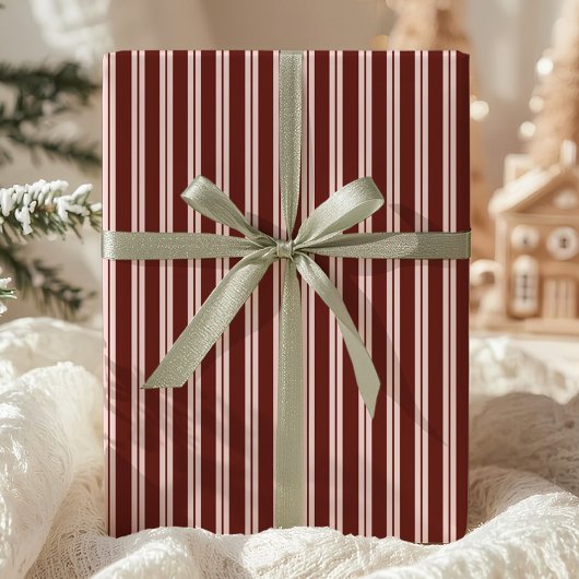 Bourgogne roze gestreept cadeaupapier